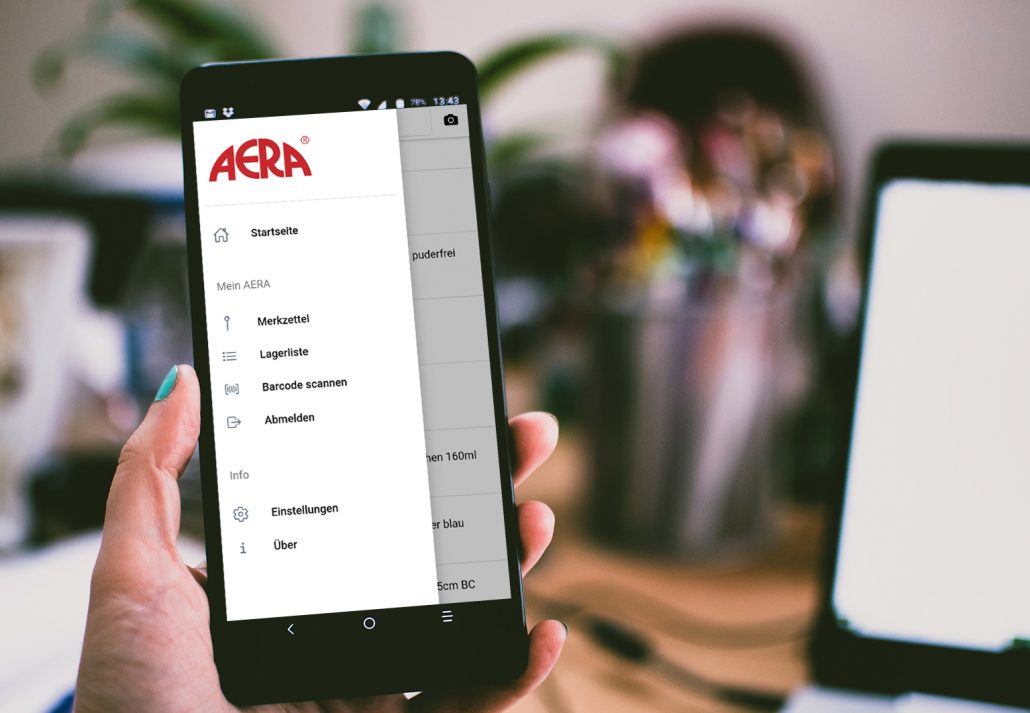 Neues Design und weitere Funktionen: Mit der kostenfreien AERA-Online App lassen sich Bestellungen jetzt noch bequemer vorbereiten.