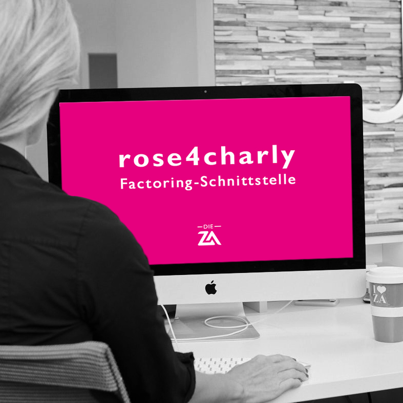 Die Vorteile der Softwareloesung „rose4charly "einer Schnittstelle zur Vereinfachung des Factorings sollen von nun an auch die Kunden der ZA begeistern.